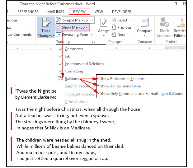 microsoft word for mac get comments/edits to display my word